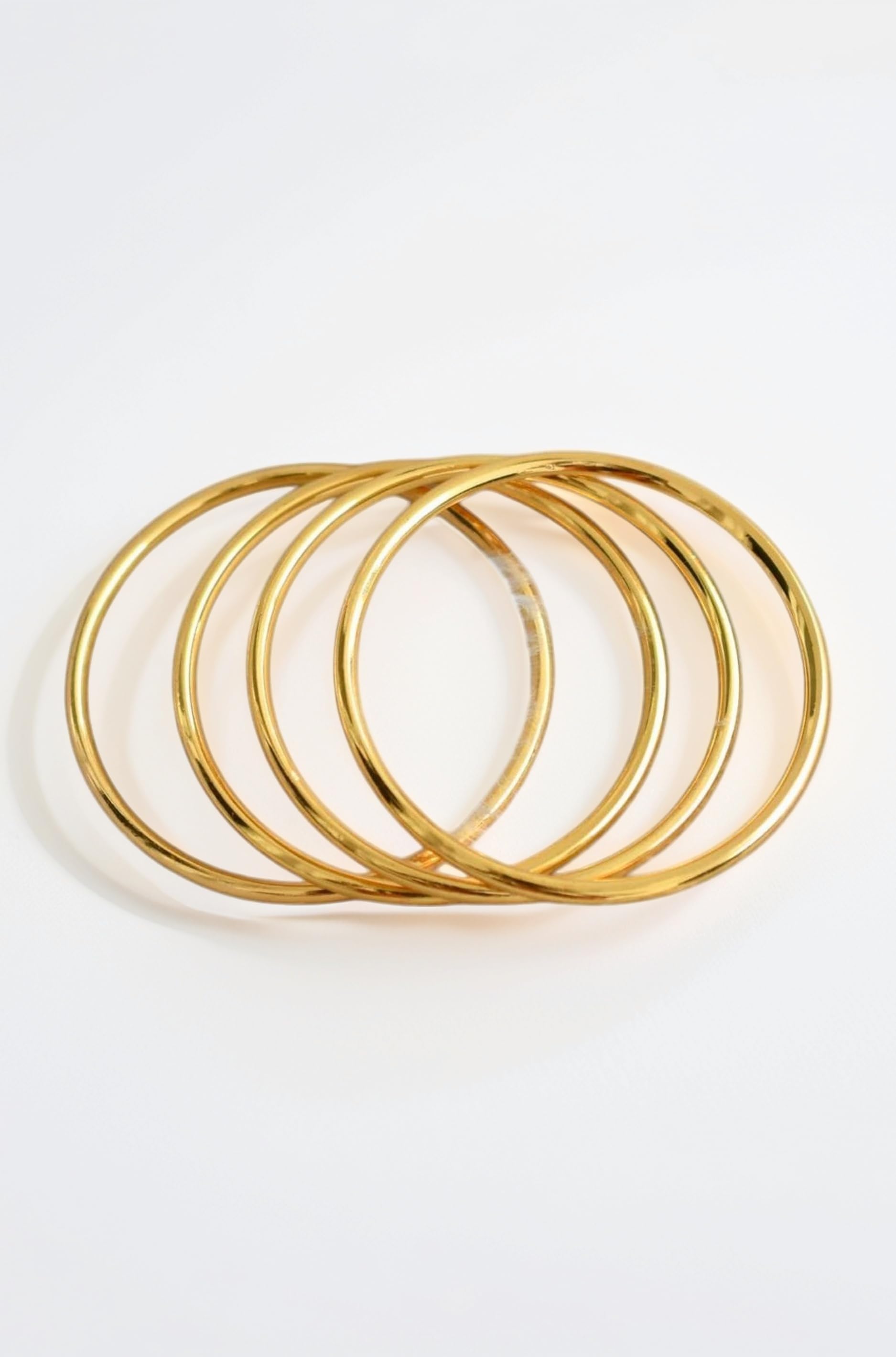 Plain Golden Lightweight Bangles Set – Thin, Elegant, Water-Resistant, Ideal for Daily Use, Office, and Weddings for Women & Girls