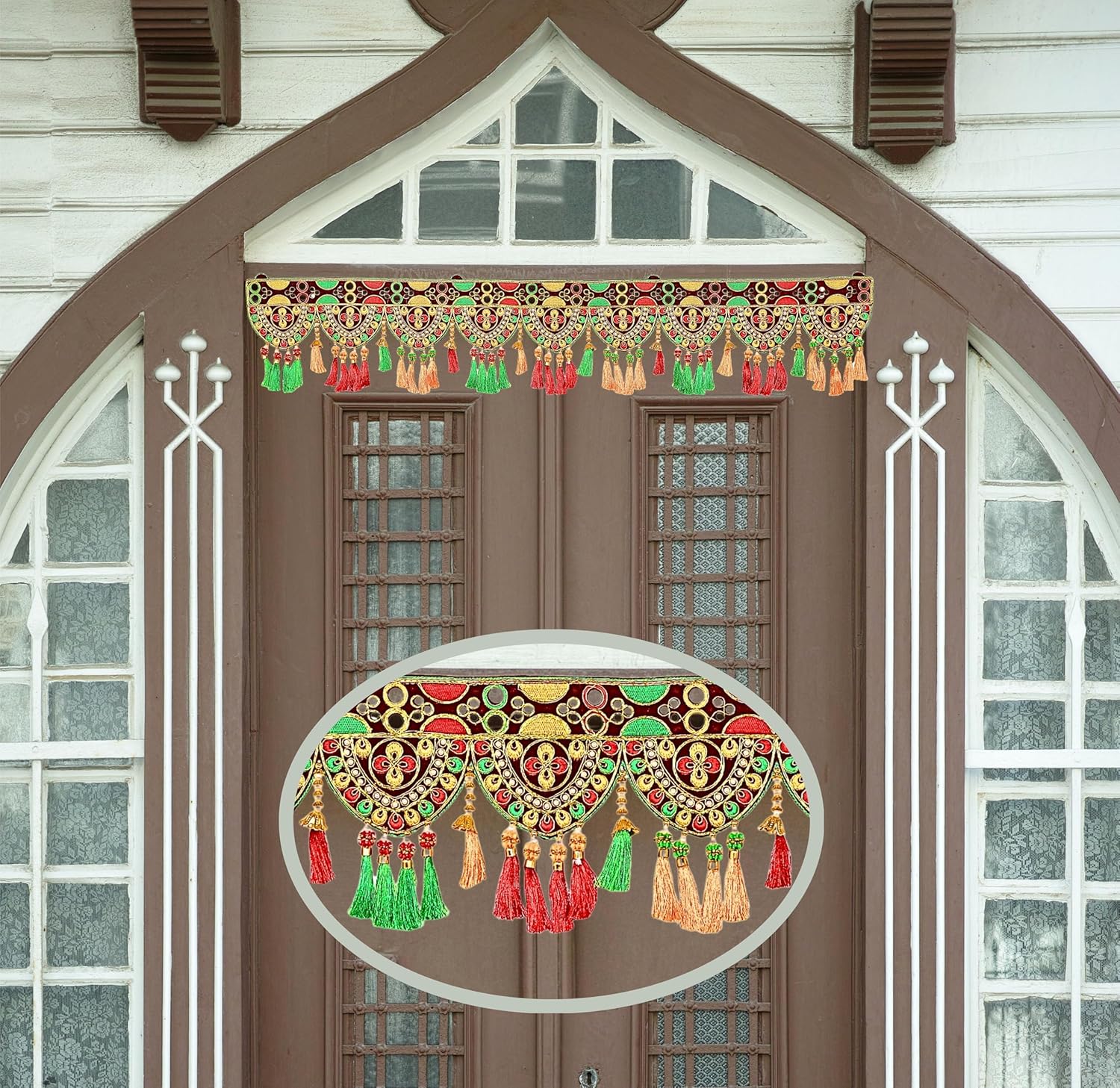 Artificial Toran Flower Design Garland Door Toran Decorative Hanging Bandanwar for Wedding Pooja Indian Traditional Festival New year Decorations Gifts Home Entrance Temple Mandir Décor(Size:-44")