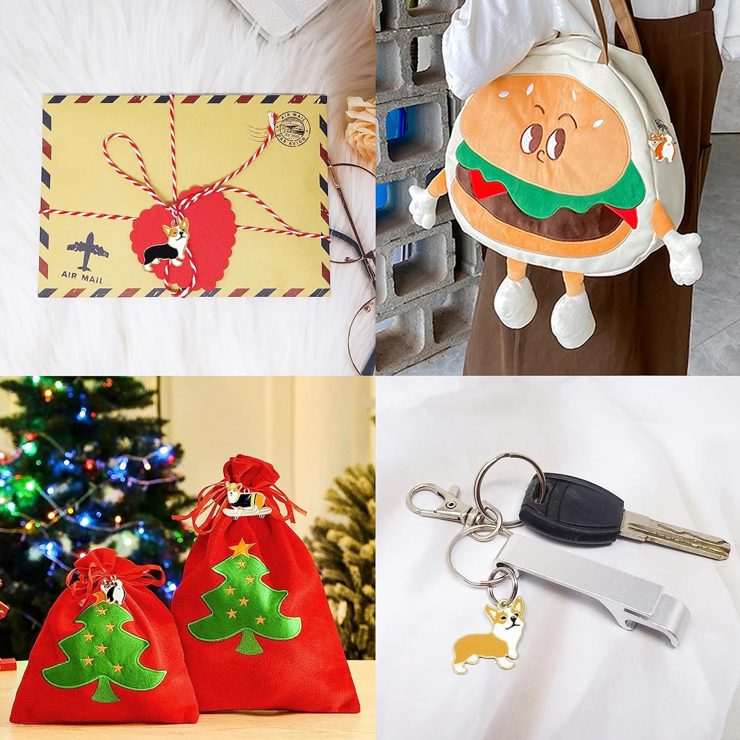 yueton 24PCS Enamel Alloy Cute Animal Pet Dog Puppy Charms Pendant Corgi Frenchie Shiba Inu Husky Pendant for Necklaces Bracelets Keychains Dog Collar Jewelry Making and DIY Crafts - Image 5