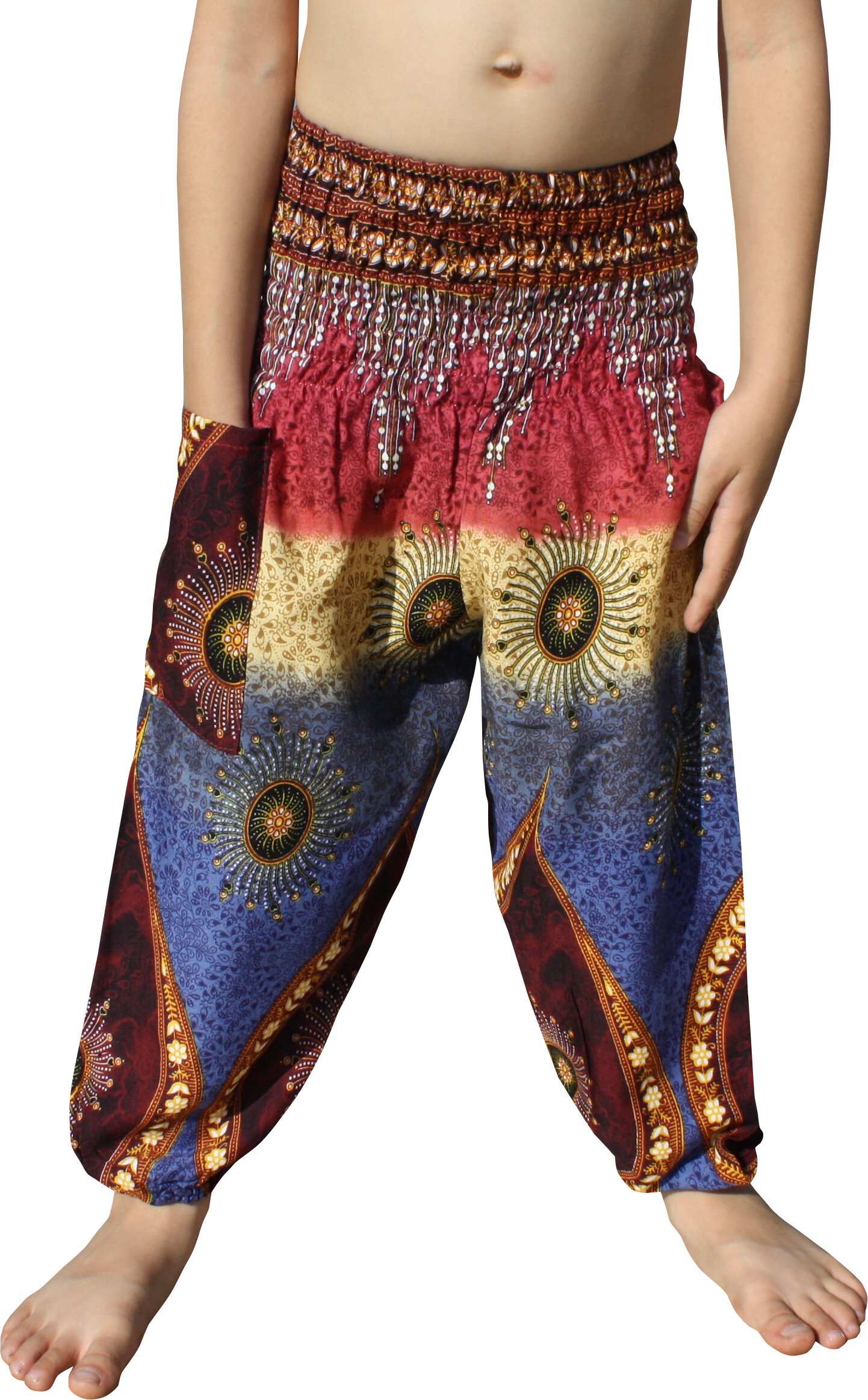 Full Funk Rayon Smock Waist Child Lounging Comfortable Elephant Aladdin Pants