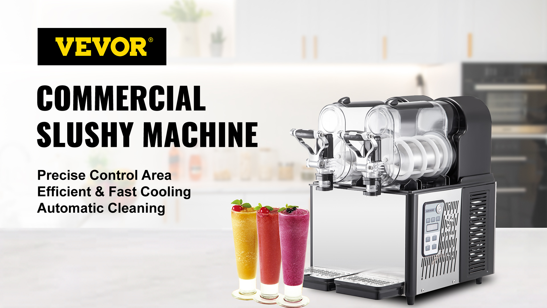 Amazon.com: VEVOR Commercial Slushy Machine, 3LX2 Tank Slush Drink