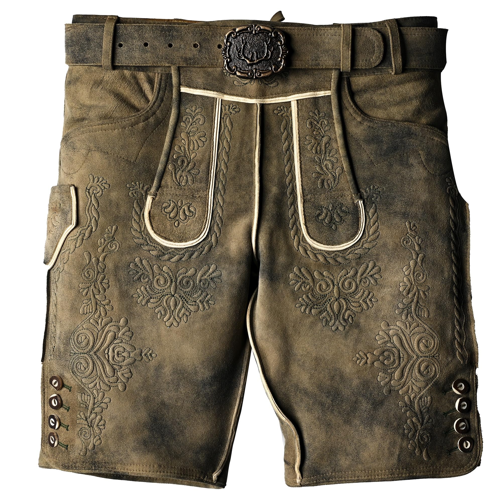 Authentic Lederhosen Men Shorts - Oktoberfest Outfits Men- German Lederhosen Mens - Genuine Leather