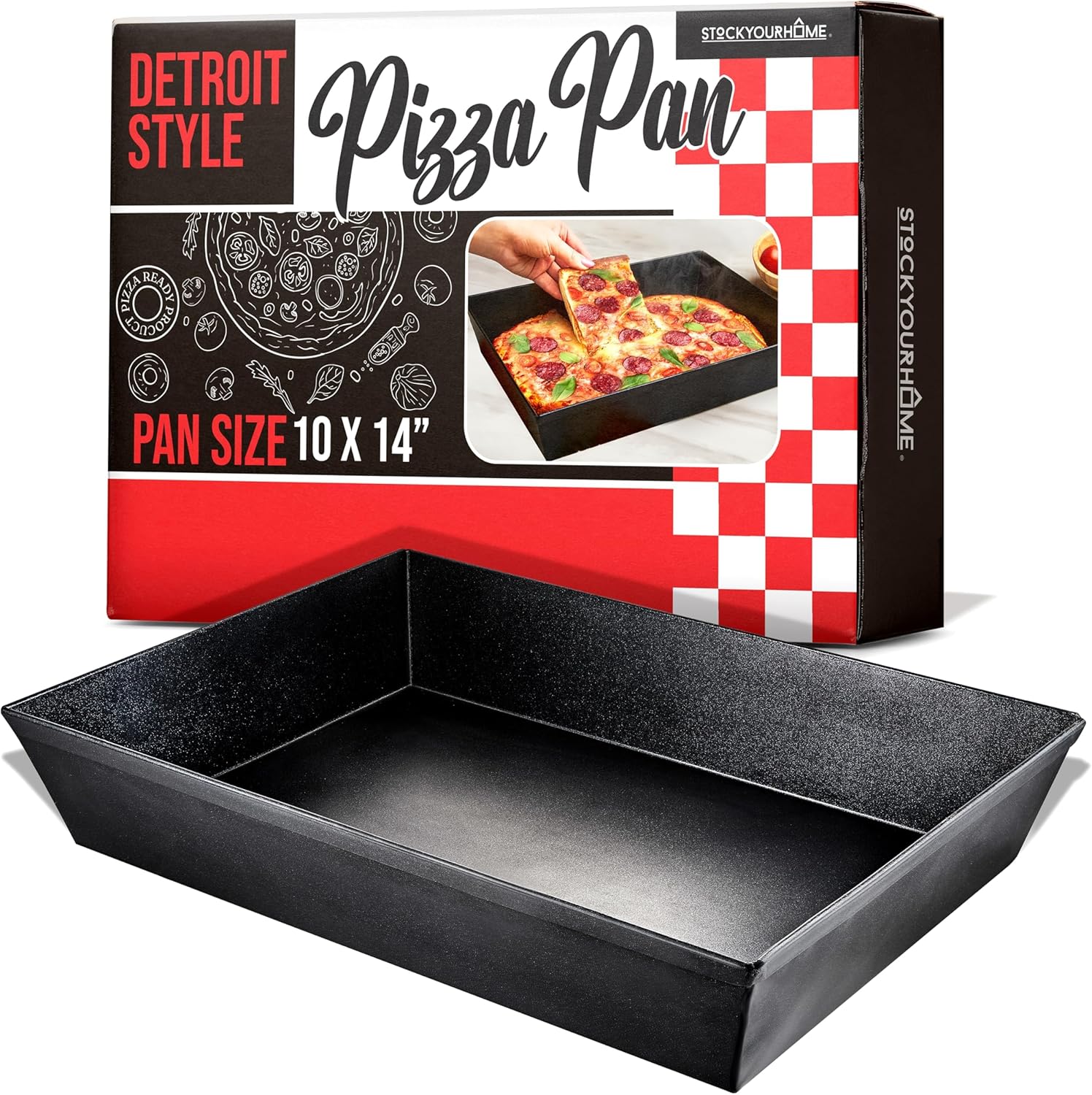 Amazon.com: 10x14 Detroit Style Pizza Pan – Non-Stick Coated Deep Dish ...