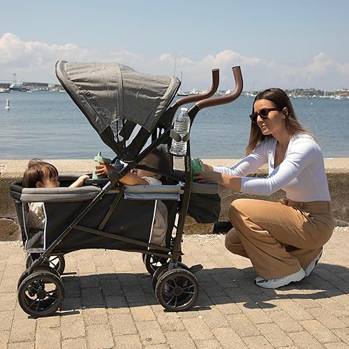 Miniatura 13 de Ingenuity 3Dlite Wagon Convenience - Cochecito ligero para bebés, tiene capacidad para hasta 50 libras y tiene capacidad para 2 niños, negro/gris