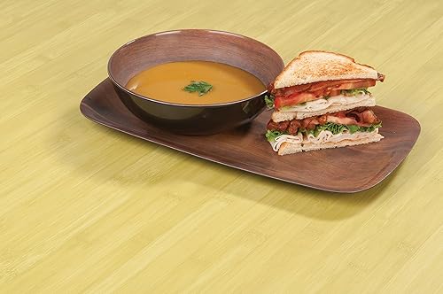 Miniatura 6 de Carlisle FoodService Products Epicure - Bandeja rectangular de plástico, 13.875 x 7.75 pulgadas, grano de madera oscuro