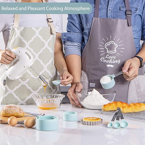 Miniatura 14 de Huygens - Juego de tazas y cucharas medidoras de 10 piezas, tazas medidoras apilables con mango de acero inoxidable para medir ingredientes secos