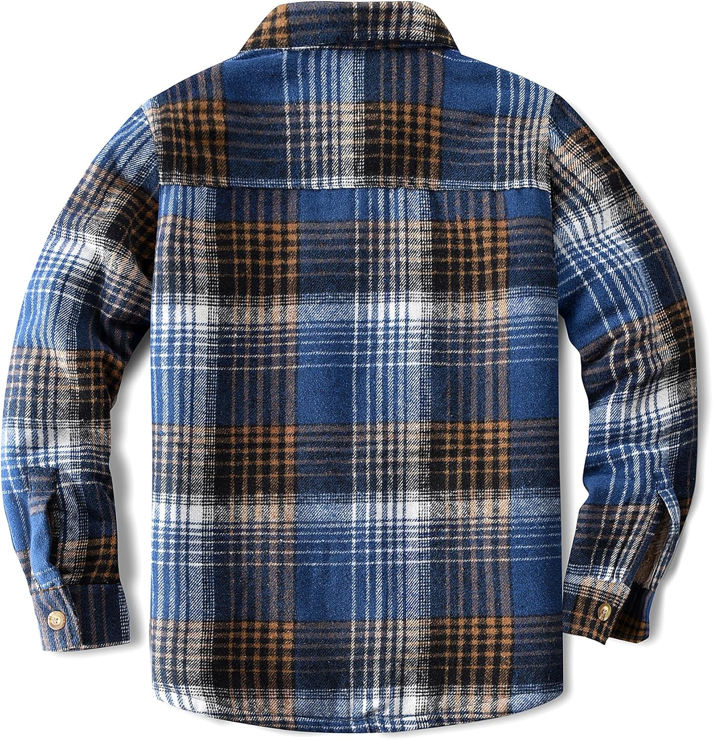 Men's Cotton Sherpa Lined Button Down Flannel Shirt Jacket Plaid Soft Outdoor Flannel Jacket Shirt - Image 4