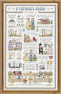 Janlynn 50224 'A Virtuous Woman' Counted Cross Stitch Kit, 14 Count Aida 15.25x9.25 Inch, Complete Supplies Included - Made in USA