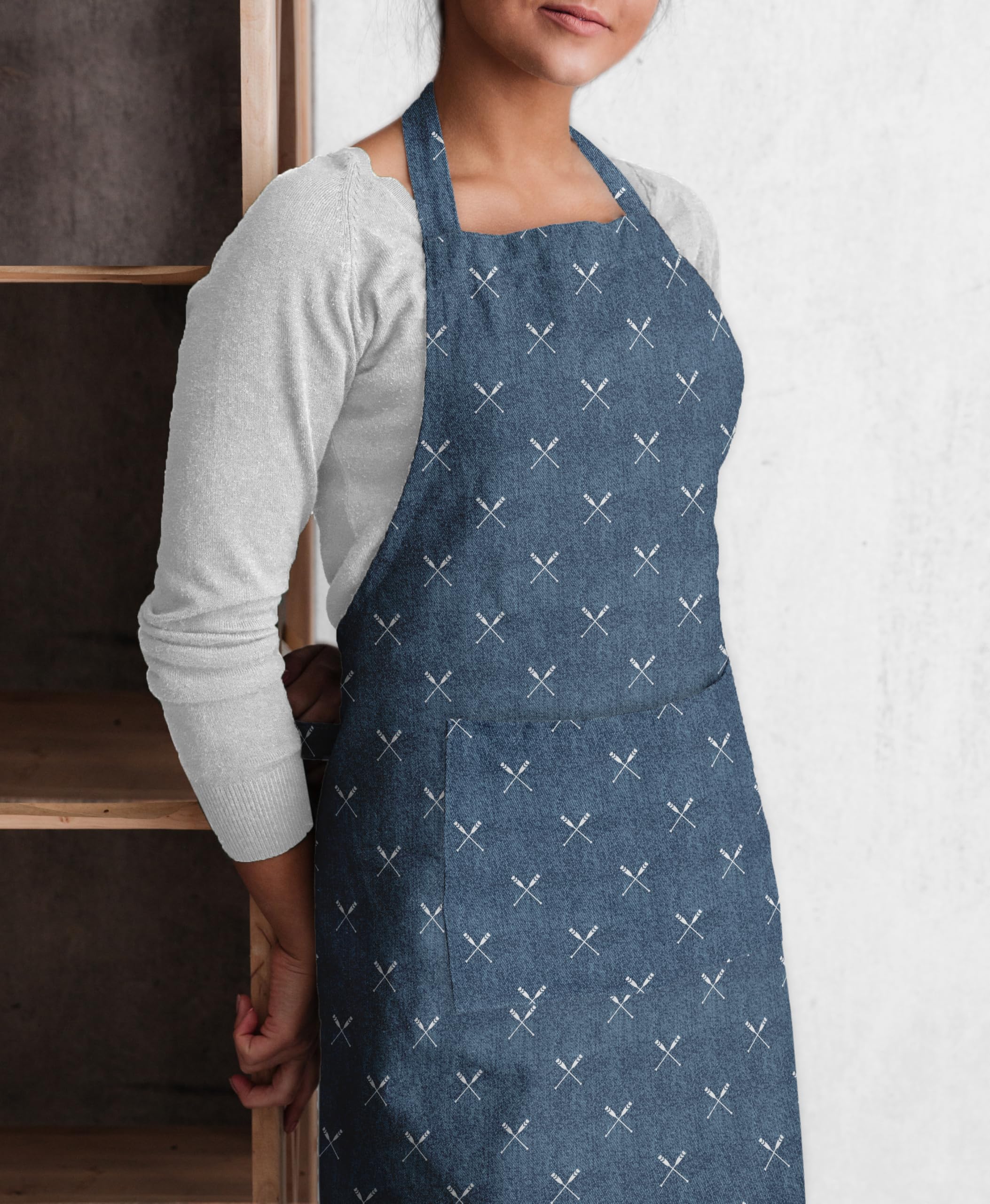 Oasis Hometex Cotton Printed | Washable | Multipurpose | Free Size | Unisex Apron with Comfortable Center Pocket - Pack of 1-picture-11