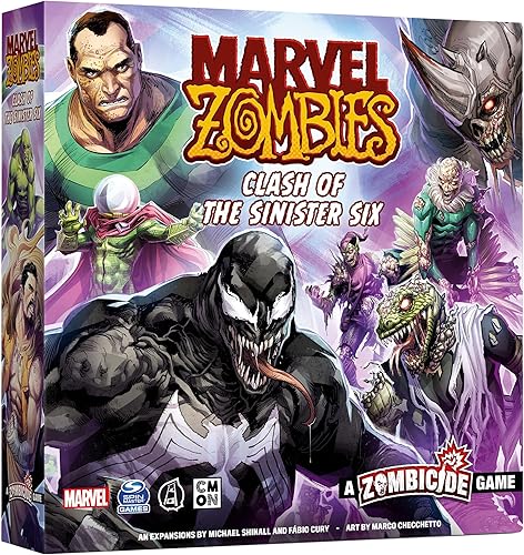 Marvel Zombies Clash of The Sinister Six Expansion - Juego de mesa de estrategia, juego cooperativo para niños y adultos, juego de mesa zombi, a