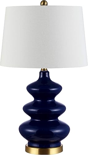 Miniatura 5 de SAFAVIEH Lighting Collection Brielle - Lámpara de mesa moderna y contemporánea con mosaico azul de 28 pulgadas para dormitorio, sala de estar,