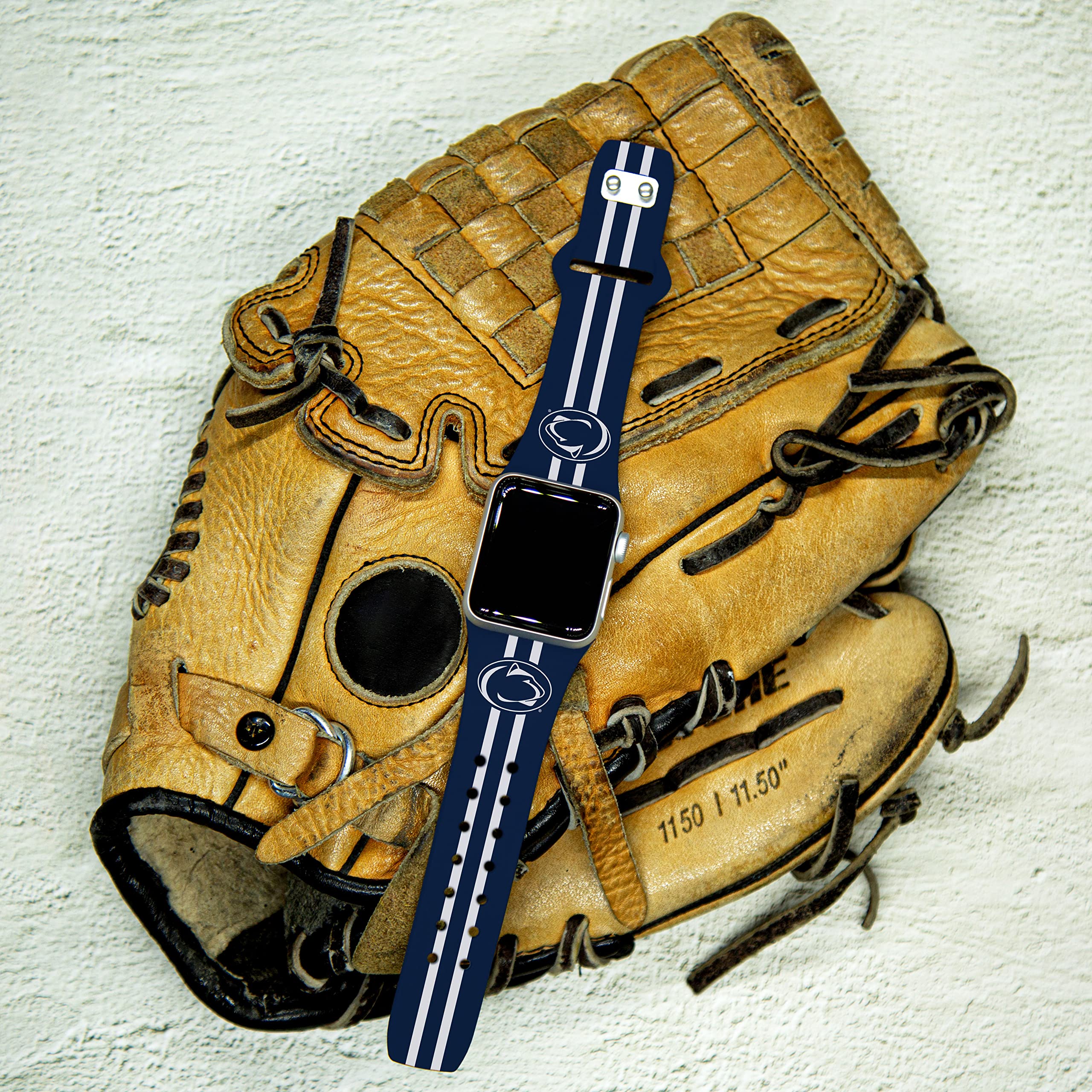 Affinity Bands Penn State Nittany Lions HD Combo Package Compatible with Apple Watch and AirPods Gen 1 & 2 (38/40/41mm Long Stripes)