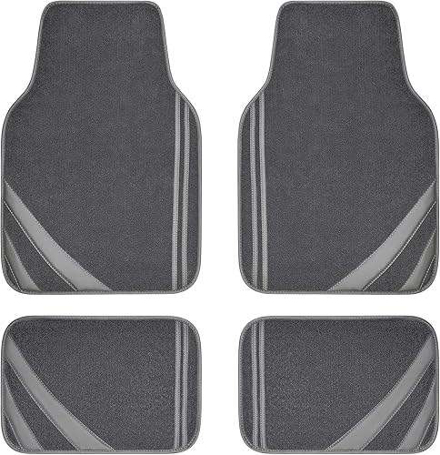 CAR PASS Alfombrillas para el suelo del automóvil, alfombrillas de automóvil de cuero con borde impermeables con línea de doble costura y diseño de