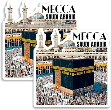Mecca Saudi Arabia Fridge Magnet 4 Inch 2-Pack Vinyl