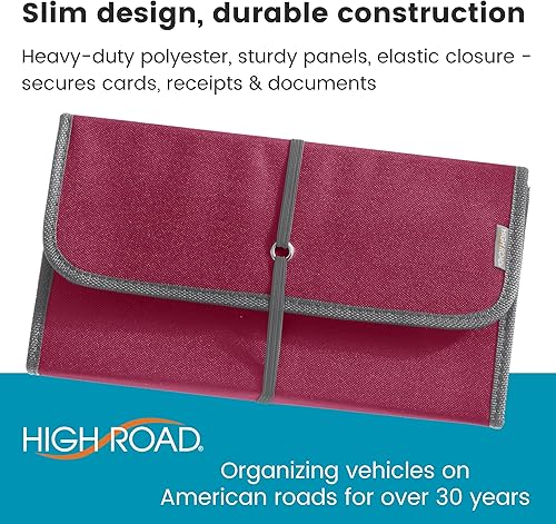 Miniatura 16 de High Road Organizador de guantera, soporte de seguro y registro para documentos de automóvil y papeleo - Organizador de asiento delantero expandible