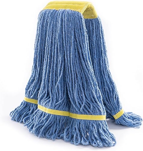 Miniatura 6 de MATTHEW CLEANING PRODUCTS Paquete de 12 cabezales de fregona de algodón de grado comercial, repuesto de trapeador de cuerda resistente, diadema de 6