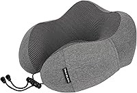 Vista 1 de Travelon Almohada de viaje de espuma viscoelástica contorneada, Carbón vegetal, Talla única, Almohada de viaje de espuma viscoelástica contorneada