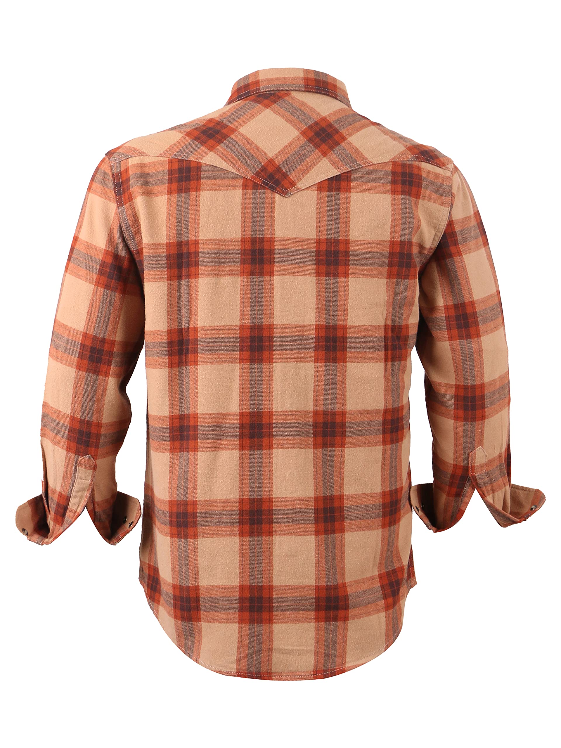COEVALS CLUB Chemise de travail décontractée en flanelle pour homme, Plaid marron #4, Taille L