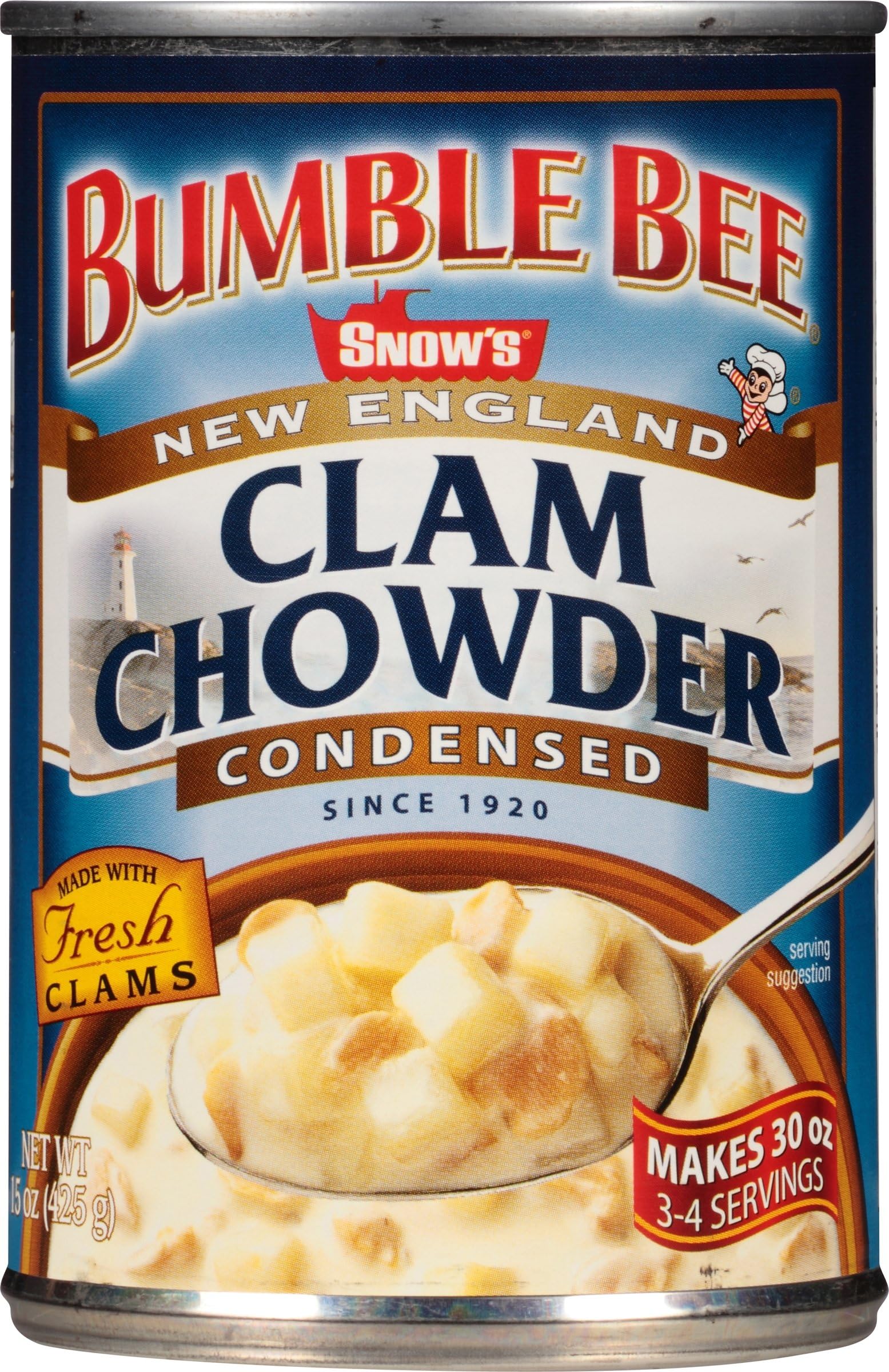 Snows New England Clam Chowder, Condensed, 15-Ounce Cans (Pack of 12)