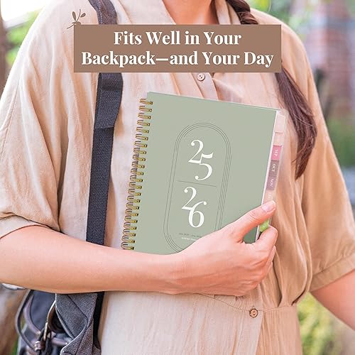 Miniatura 8 de Riley's - Calendario escolar de 18 meses para 2024-2025, agenda mensual y semanal para estudiantes, páginas de notas, encuadernación de doble anillo