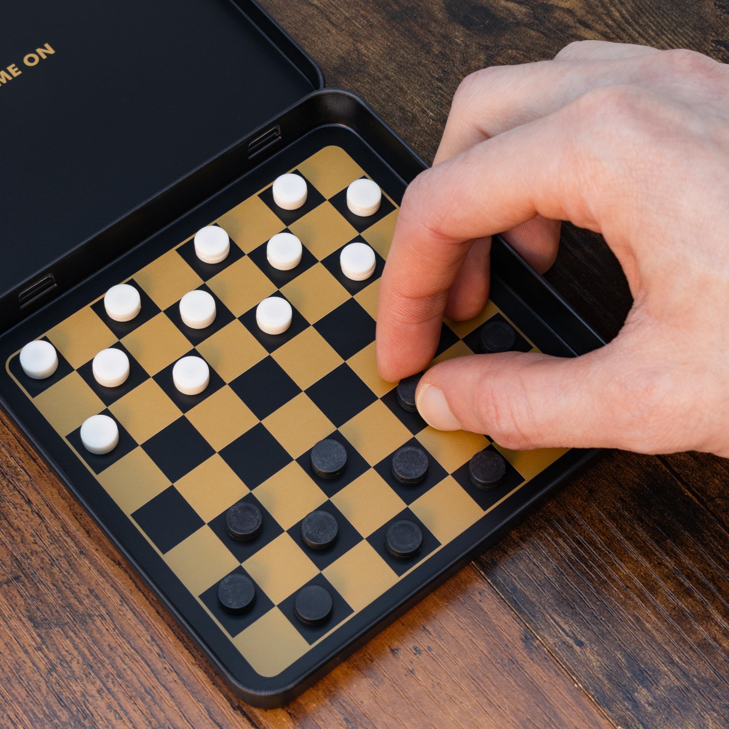 Amazon.com: Iron & Glory Magnetic Travel Checkers Set Durable Tin