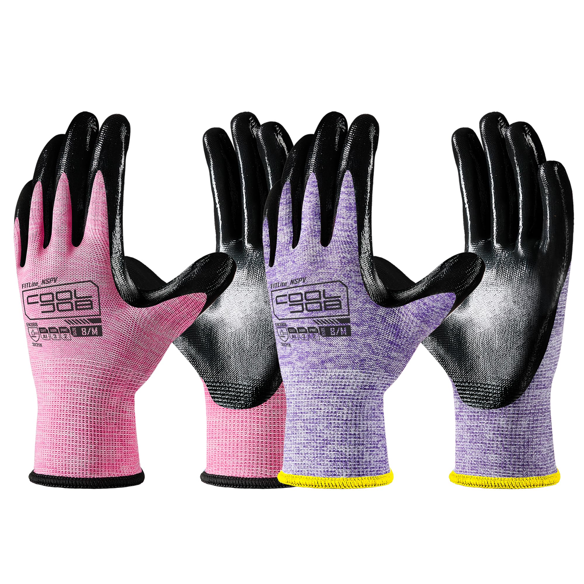 COOLJOB 2 Pairs Gardening Gloves for Women Ladies, Work Gloves Women, S