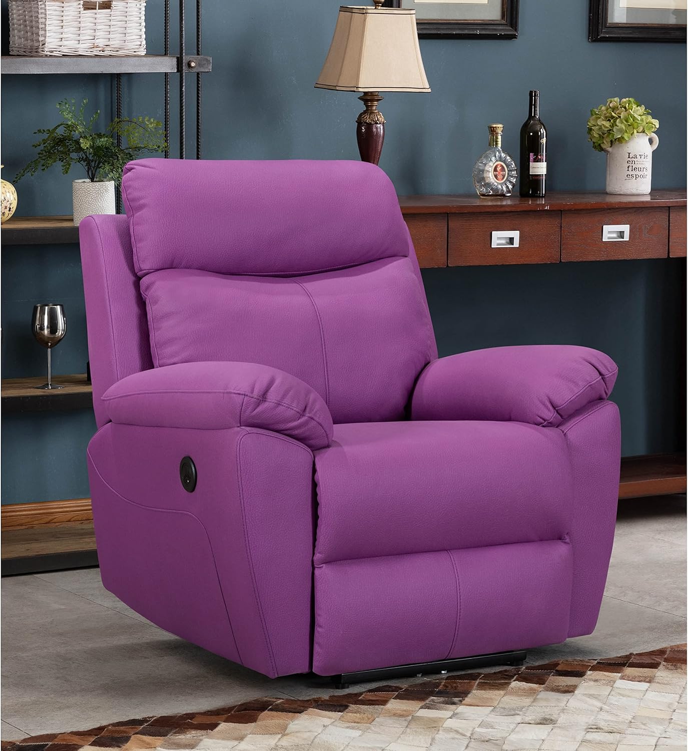 QMax VIOL66277 Power Chair with Pillow Top Arms and USB