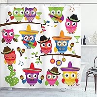 Vista 147 de Ambesonne Cortina para regadera náutica con palmeras