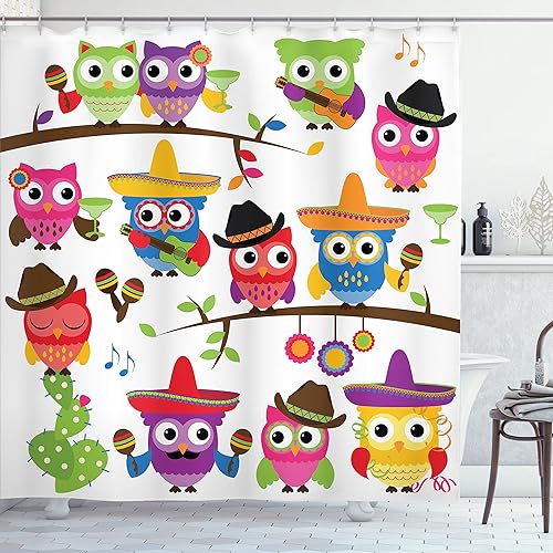 Miniatura 147 de Ambesonne Cortina para regadera náutica con palmeras