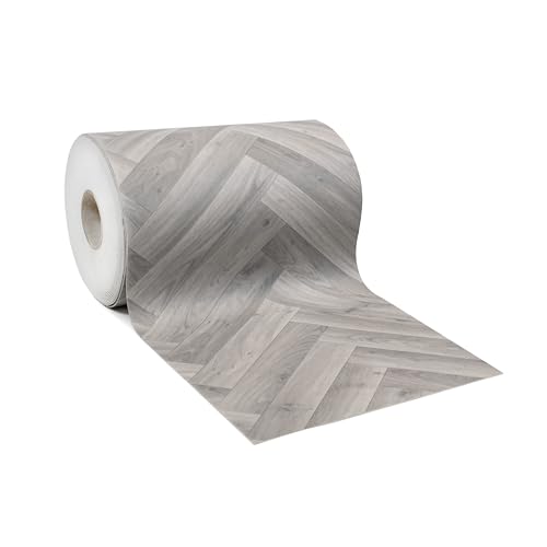 Giuri Tessuti - PASSATOIA per Cucina in Vinile - Tappeto Runner Antiscivolo e Lavabile in PVC - Largo 50 cm (AL METRO, Larven Ash)