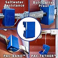 Vista 3 de PACLOCK's UCS-82A Patented Container Lock, High Performance 6-Pin Cylinder, One Lock Keyed to a Number U-Pick! w/ 2 Keys, Blue Anodized Aluminum