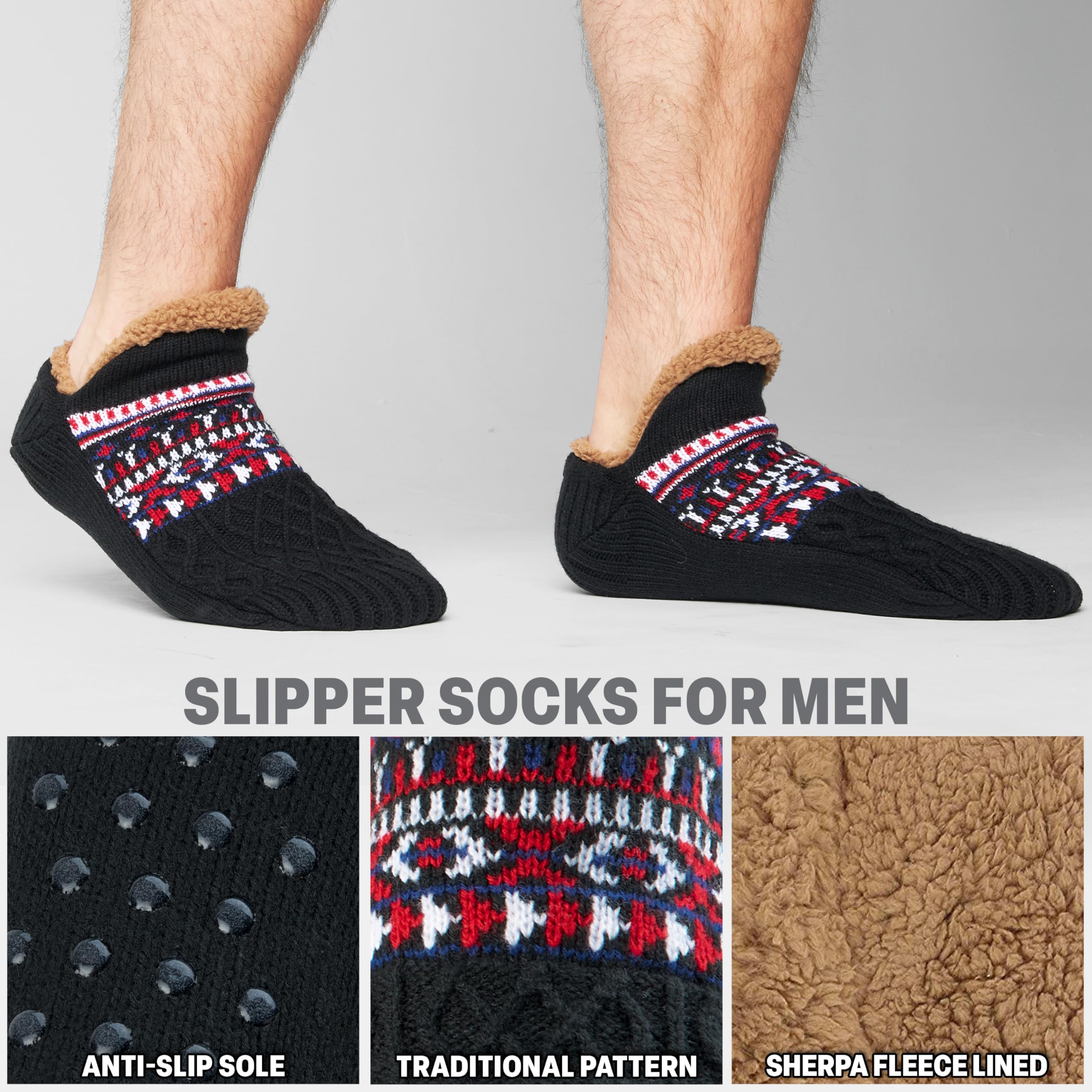 CityComfort Calcetines Hombre Invierno, Calcetines de Andar por Casa Antideslizantes, Regalo para Hombre y Adolescente