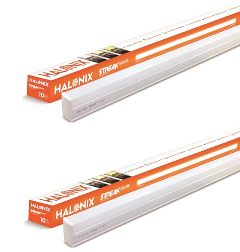 Halonix 10W Yellow 2 ft tubelight Streak square led batten Pack of 2 | led tube light for home | LED Batten for Living Room & Bedroom | Bright & Energy Efficient Tubelight for Home | Halonix 10W Yellow 2 ft tubelight Streak square led batten Pack of 2 | led tube light for home | LED Batten for Living Room & Bedroom | Bright & Energy Efficient Tubelight for Home |