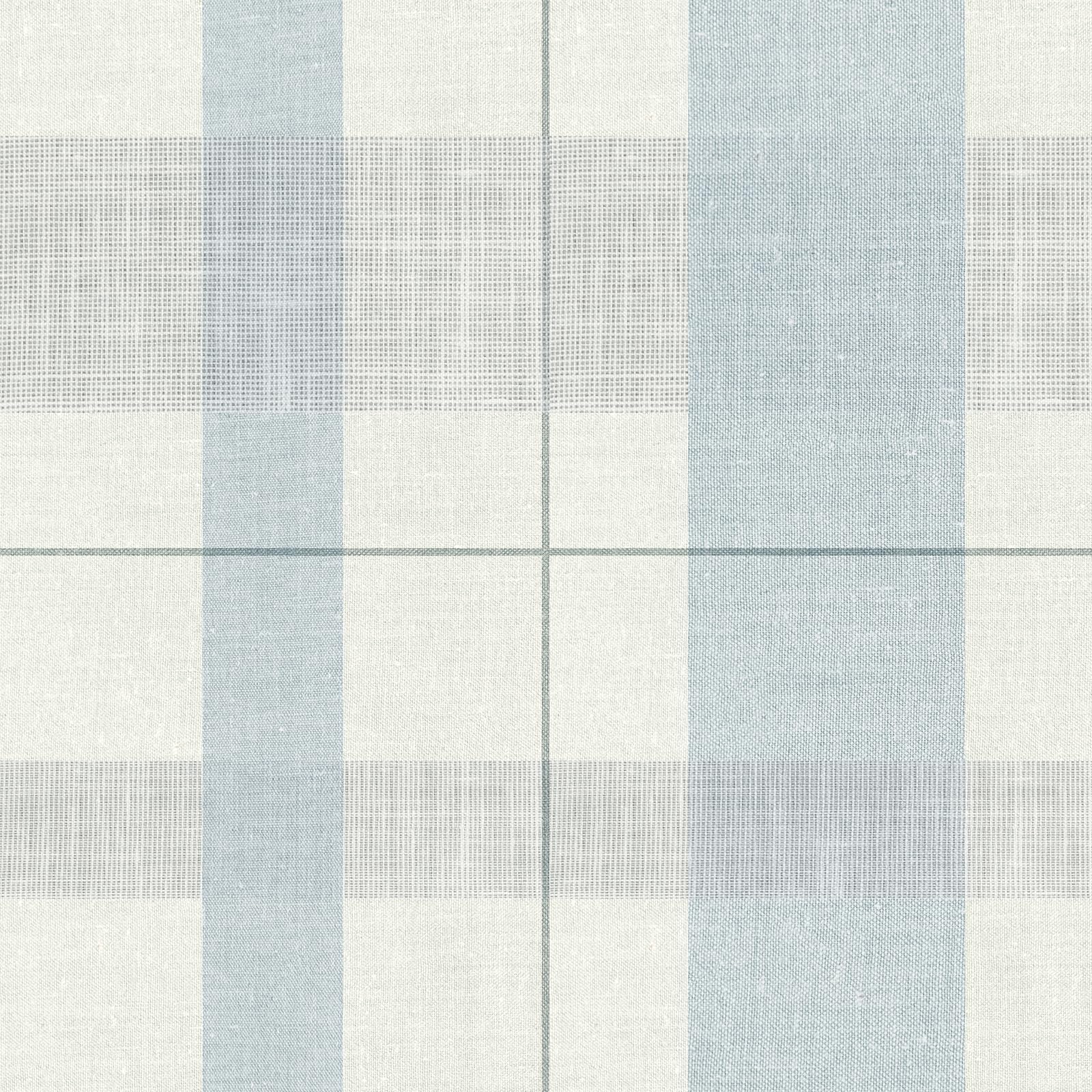 Peel and Stick Plaid Wallpaper Blue Beige Check Pattern, Farmhouse Linen Texture Self Adhesive Vinyl Wallpaper, Removable Sticky Back Plastic for Kitchen Cabinets, Bedroom & Furniture 44cm x 500cm