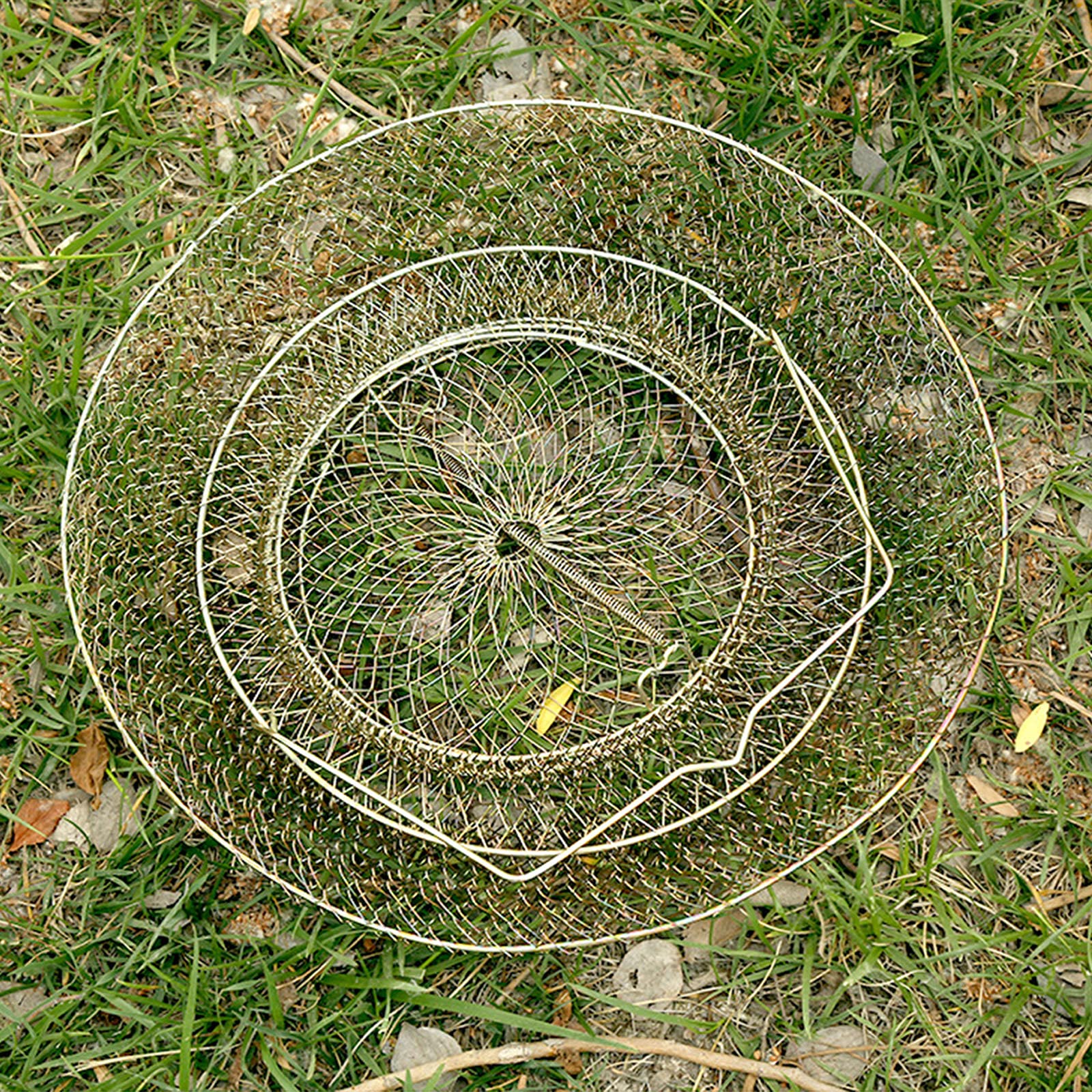 Wohlstand 1 pièce Panier à Poisson en Métal, Épuisette de Pêche Télescopique, Epuisette de Pêche à la Carpe, Conception Pliable, Peut contenir Plus de Poissons, diamètre : 30 cm, Hauteur : 39 cm