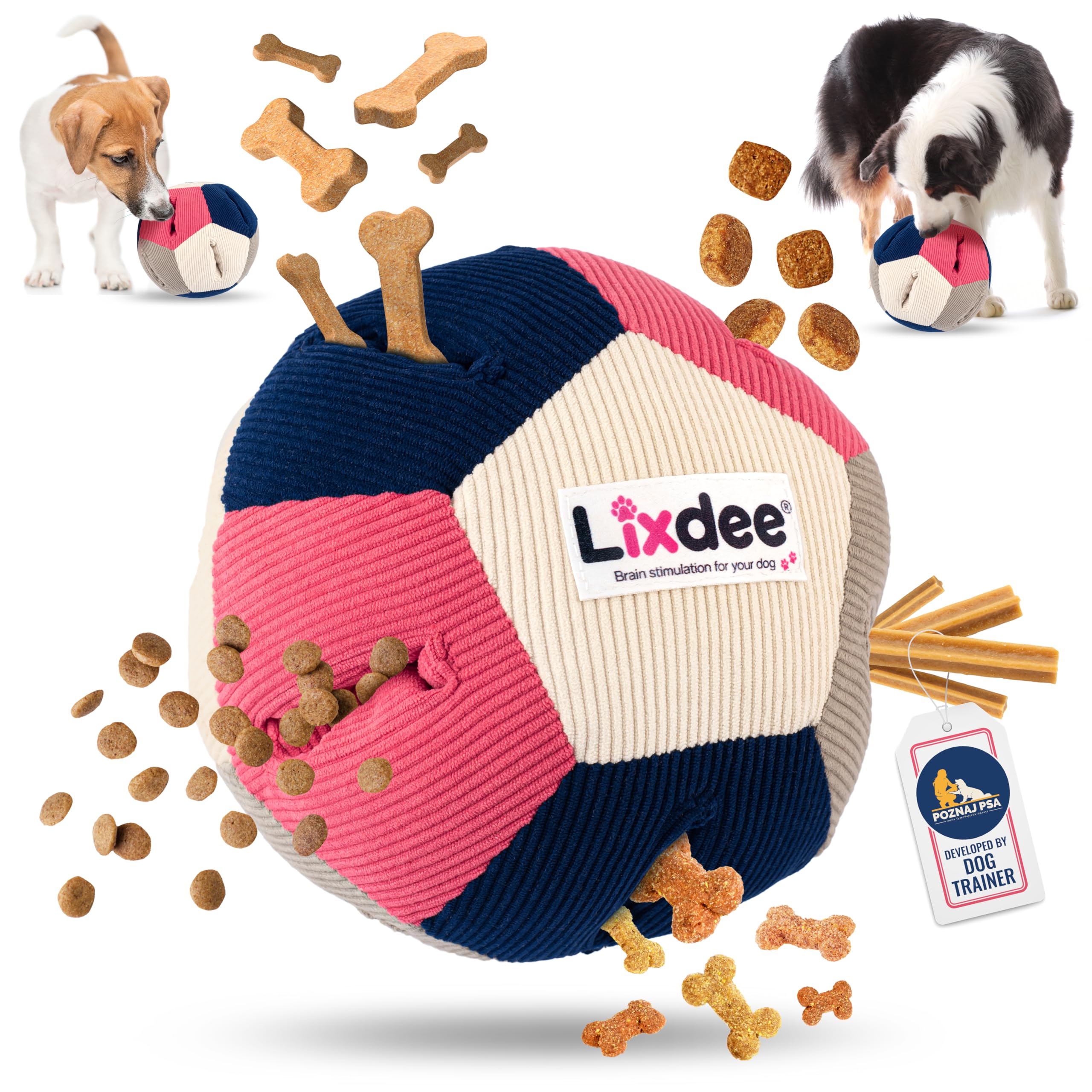 Palla da fiuto per cani – Giocattolo intelligenza con 4 livelli di difficoltà – Giocattolo interattivo per cani per dolcetti & per promuovere l'intelligenza – Occupazione per cani piccoli e