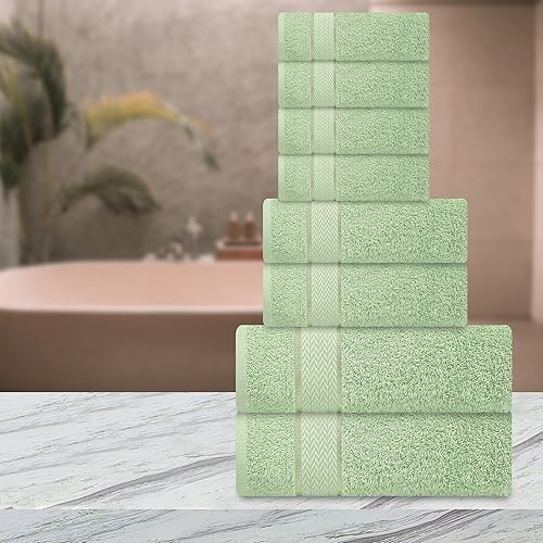 Miniatura 3 de CRAFTBERRY - Juego de toallas de baño-100% algodón- 2 toallas de baño, 2 toallas de mano y 4 toallas faciales- Grandes, de secado rápido,