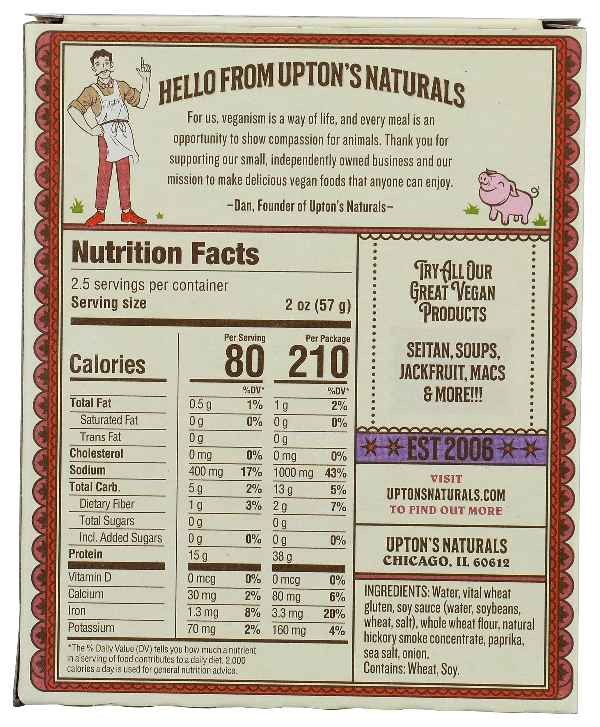Upton's Naturals Seitan; Bacon, 5 Oz | Grocery Pickup & Delivery Upton's Naturals Seitan; Bacon, 5 Oz | Grocery Pickup & Delivery