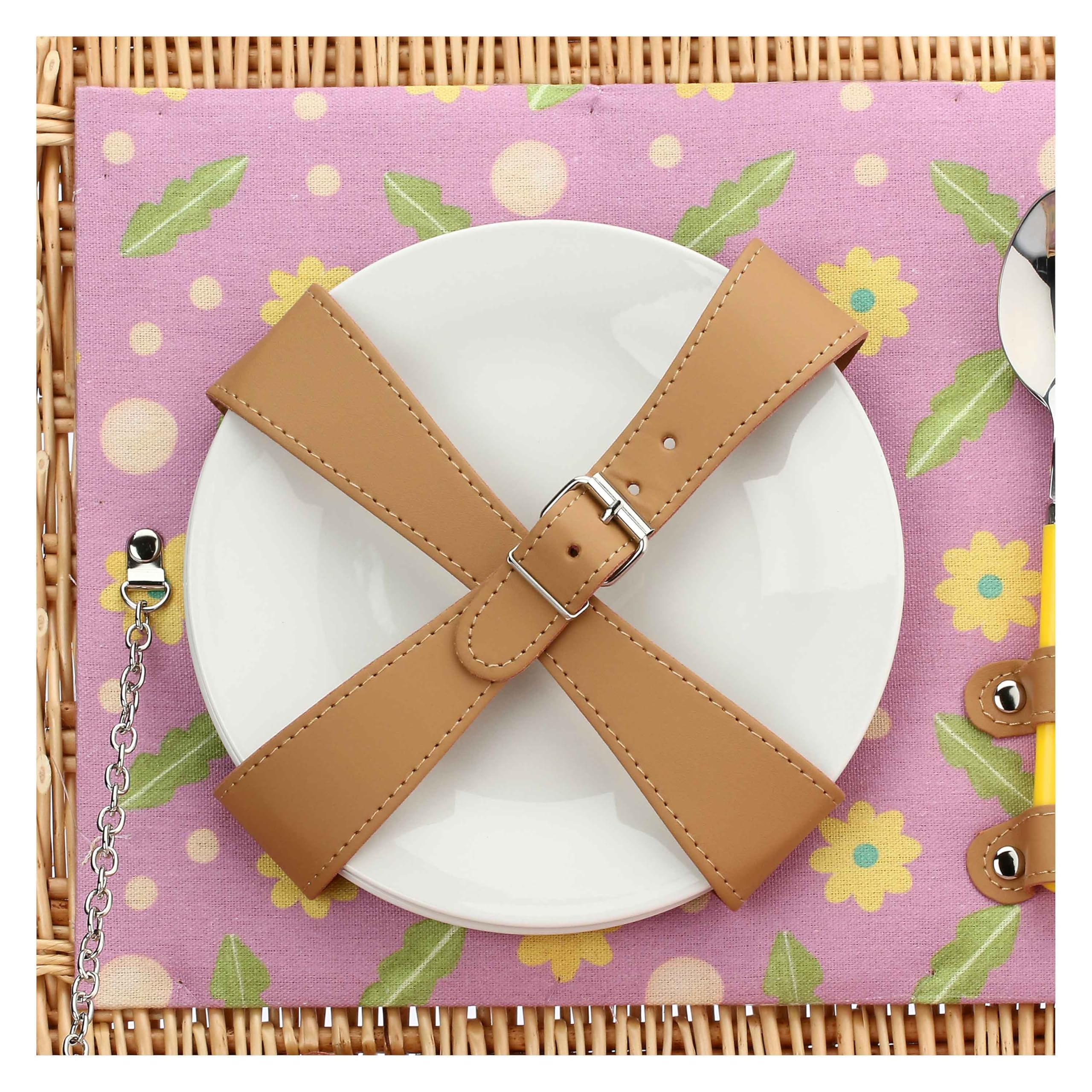 THUN, Cestino Pic Nic in Vimini, Linea Florianne SS24, Idea Regalo, 40 x 30 x 17 cm