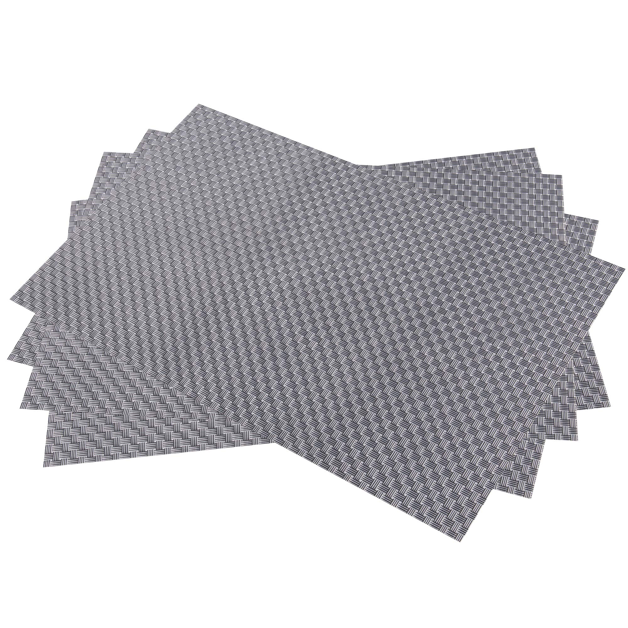 WF WU FANG Placemats Set of 4 for Dining Table Washable Vinyl Woven Table Mats Heat-Resistant Elegant Placemats for Dining Table