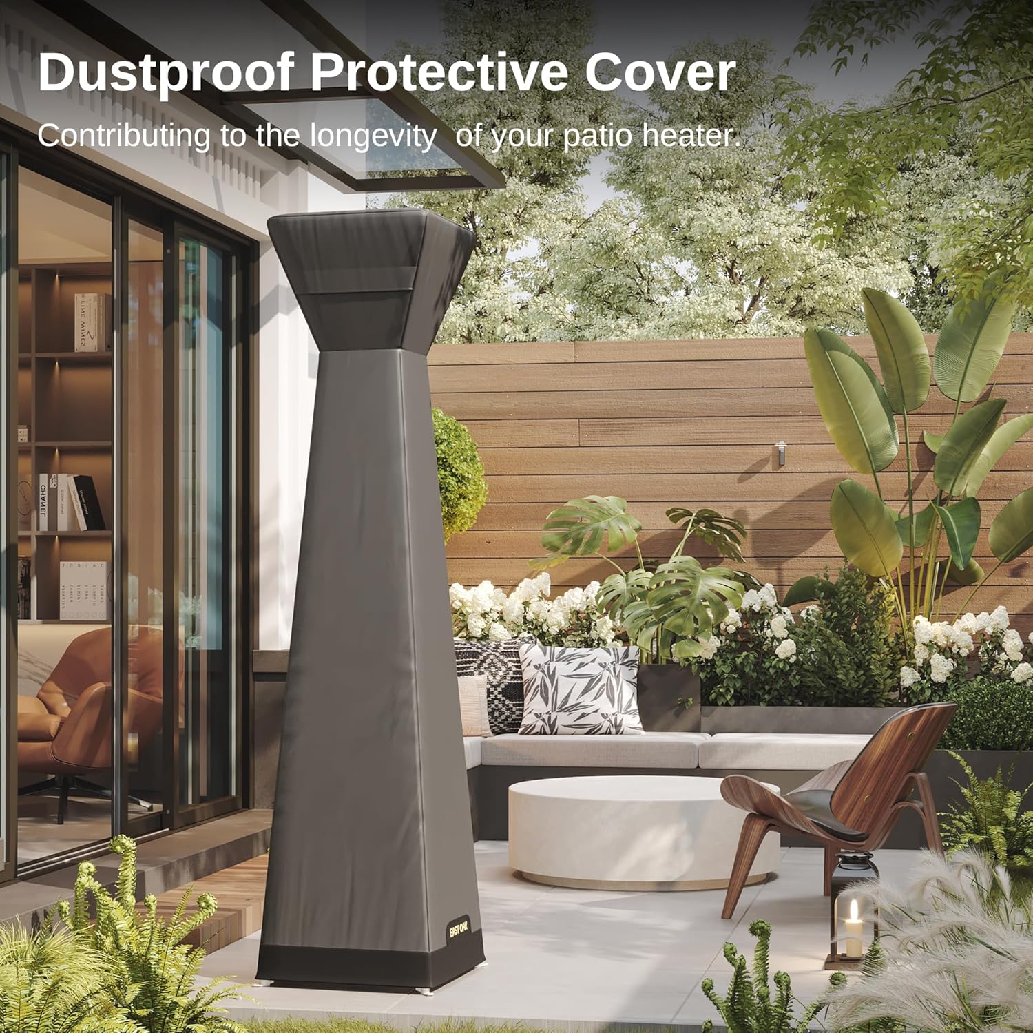 EAST OAK Pyramid Patio Heater Covers with 300D Oxford Fabric, Zipper and Air Mesh Vent, Waterproof & Dustproof Pyramid Outdoor Heater Covers, Wind, Sunlight, Snow-Resistant, Grey - Image 5