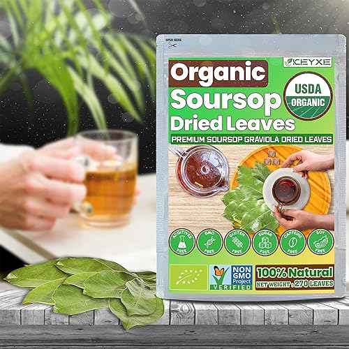 Miniatura 9 de KEYXE Té de guanábana certificado orgánico por USDA y verificado sin OMG, 50 bolsas de té de guanábana hechas a mano con 100% hoja de guanábana, sin