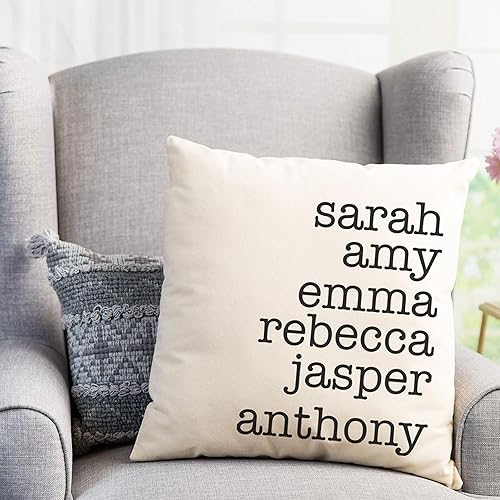 Miniatura 4 de Funda de almohada personalizada con nombre de familia de 18 x 18 pulgadas, diseño personalizado para abuela, nietos, abuela, mamá, mamá, mamá, mamá,
