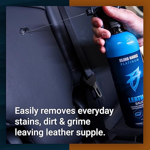 Miniatura 6 de Bling Sauce Platinum Salsa de cuero, limpiador y acondicionador 2 en 1 para superficies interiores de cuero, automóviles, camiones, motocicletas.
