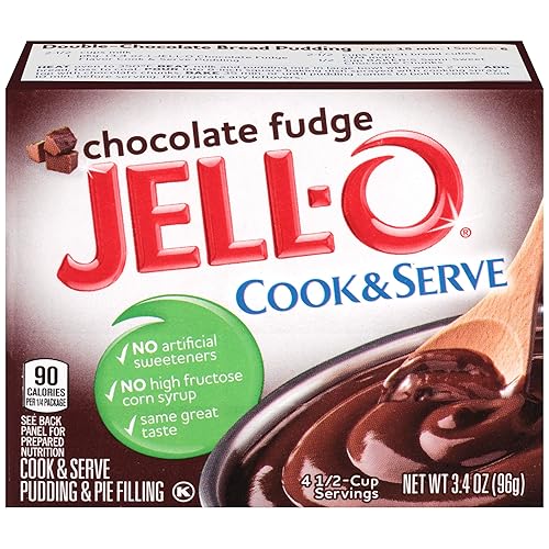 JELLO - Mezcla de pudín de chocolate para cocinar y servir (caja de 3.4 onzas, paquete de 6)