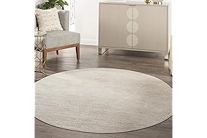 Nourison Essentials Indoor/Outdoor Ivory Beige 6ft Round Area Rug