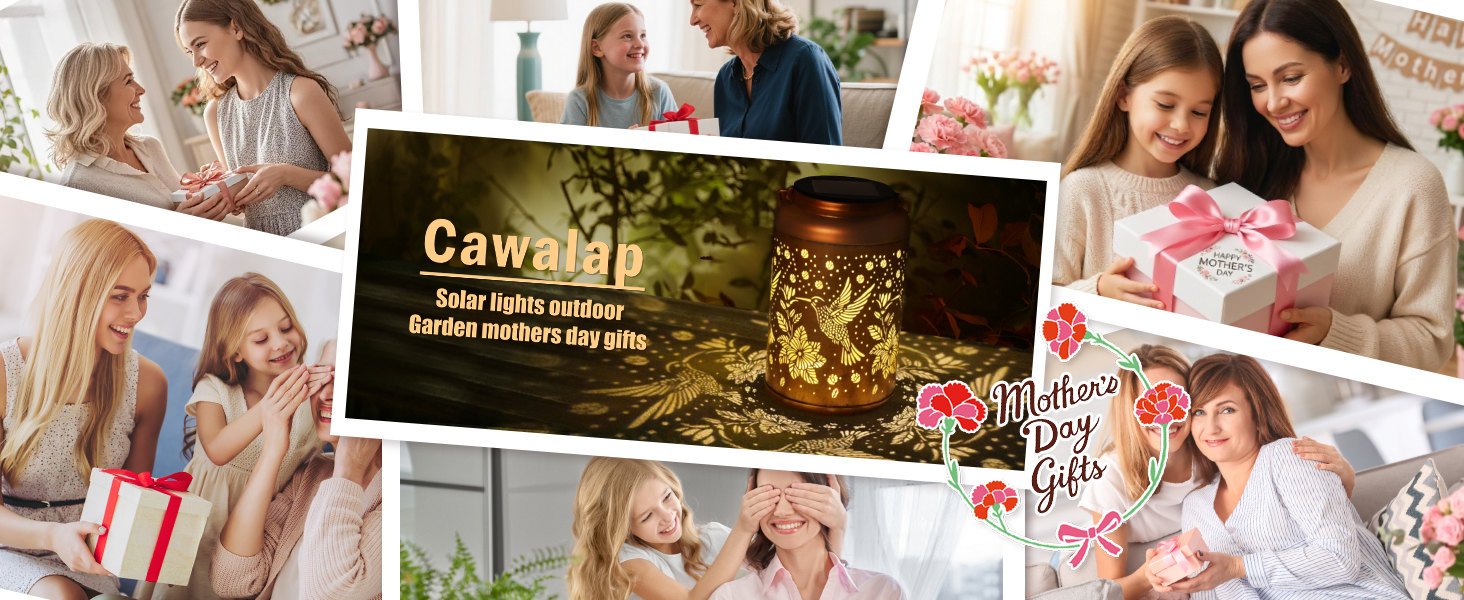 Birthday Day Gifts for Women, Garden Decor Hummingbird Solar Lanterns Outdoor Waterproof, Mothers Day Gifts for Mom Grandma, Hanging Solar Lights Outside Gardening Gifts