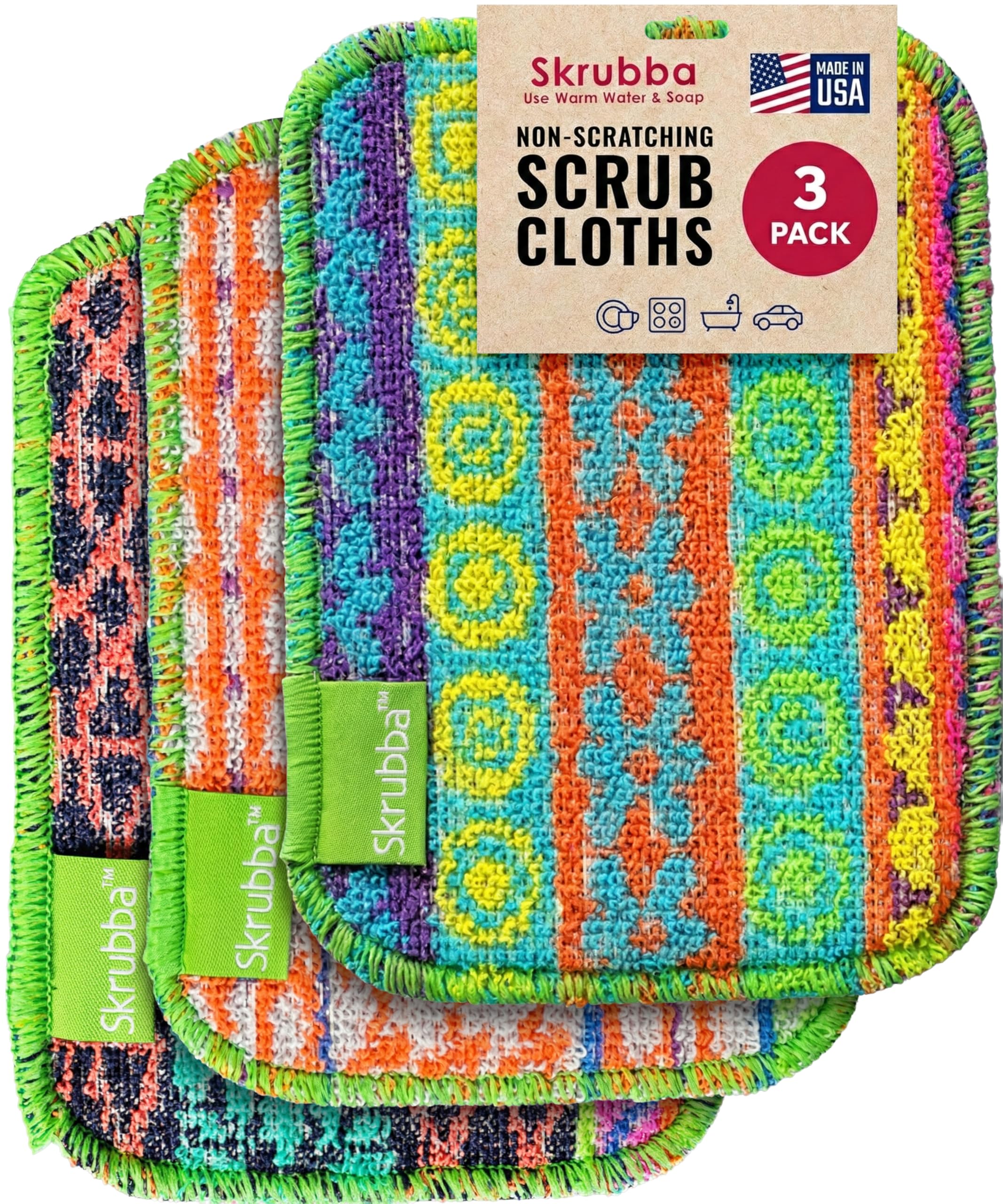 スクラバ　scurubba Amazon.com: Wet-it! Skrubba 3-Pack Reusable Dish Scrubbers – Non
