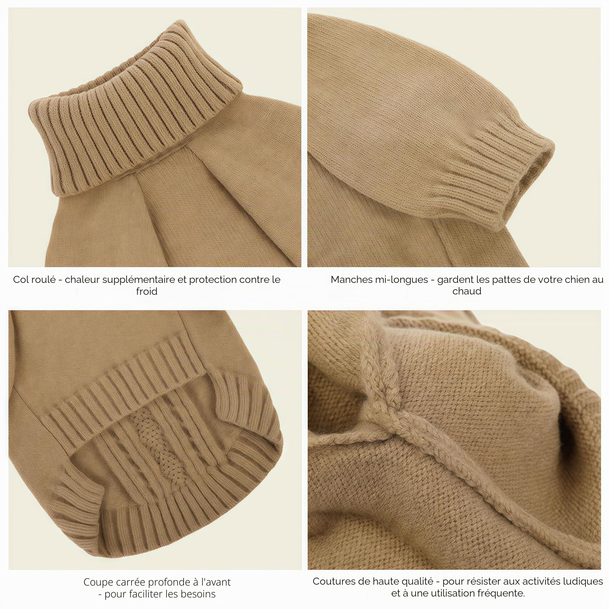 KONVINIT Pull pour Petit Chien,Élastique et Confortable pour Hiver, Facile à Mettre