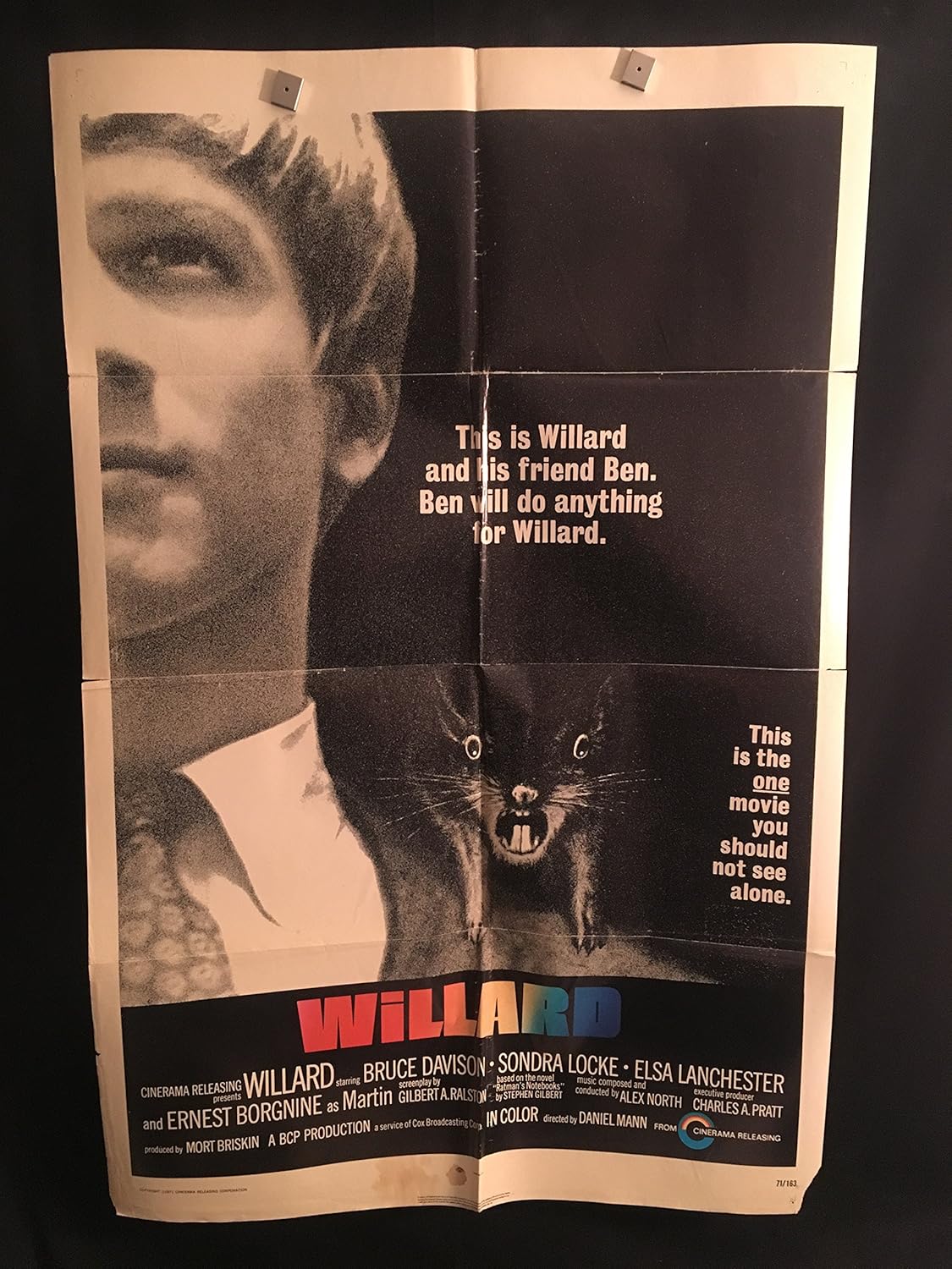 Willard 1971 Original Vintage One Sheet Movie Poster, Horror, Bruce ...